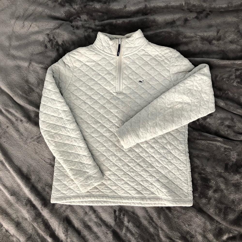 Quilted Half Zip Sweatshirt